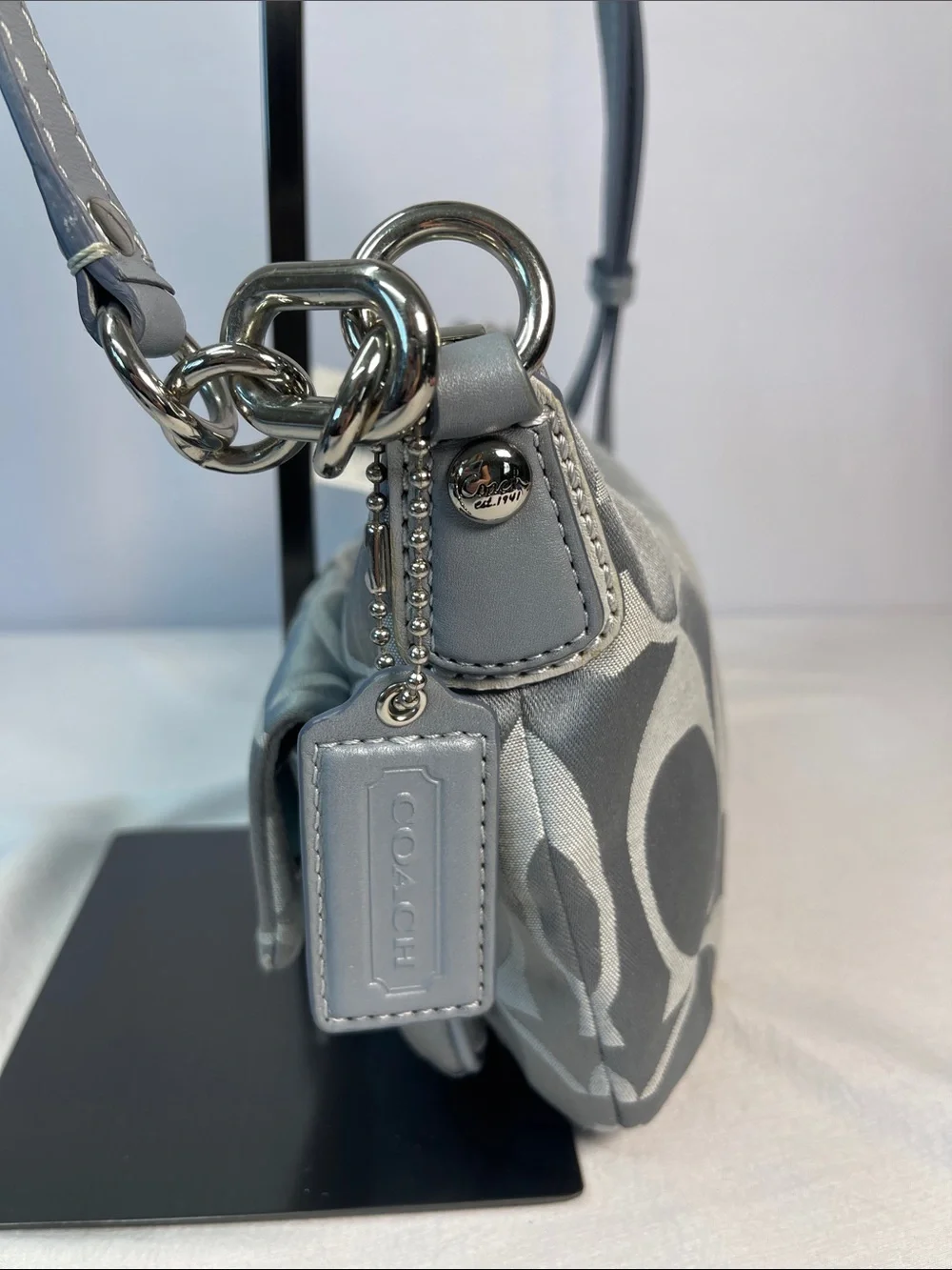 Coach E1093-14902 Kristen Signature Sateen Crossbody Blue Mist NWT